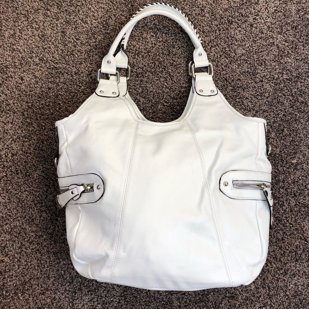 Rosetta Large White Shoulder Bag